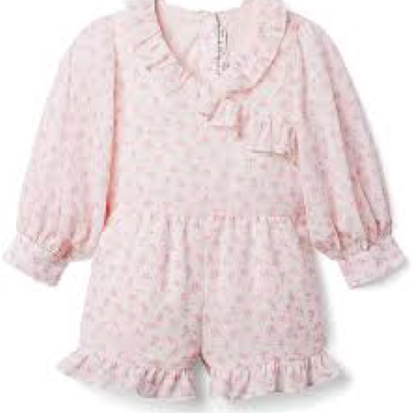 Janie and Jack pink flower romper - Picture 1 of 6